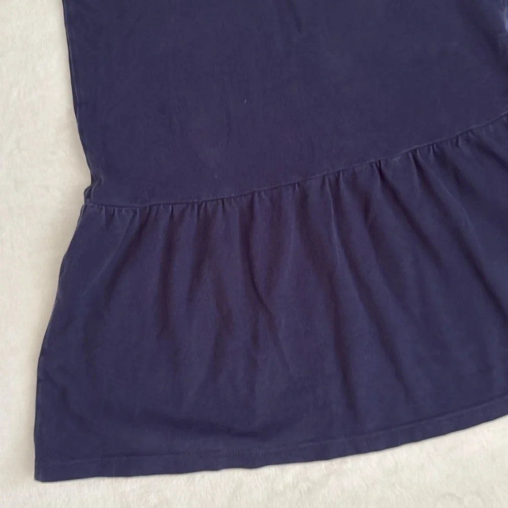 Gucci | Heart Patch Stripe Knit Collar Short Sleeve Pique Polo Dress Navy Blue 8 - Picture 6 of 16